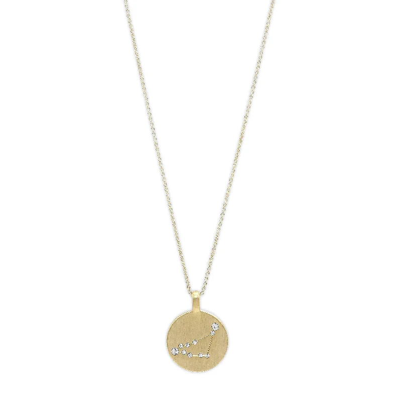 women’s statement gemstone necklaces -CAPRICORNUS Zodiac Sign Coin Necklace, gold-plated