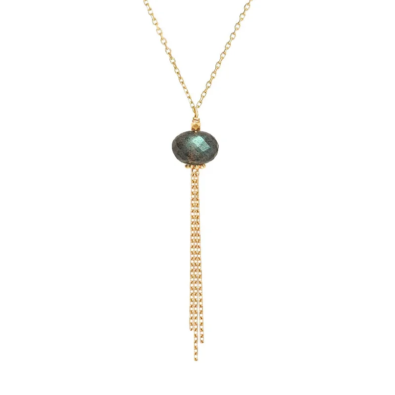 women’s trendy choker necklaces -Medusa Necklace Labradorite - 18k Gold