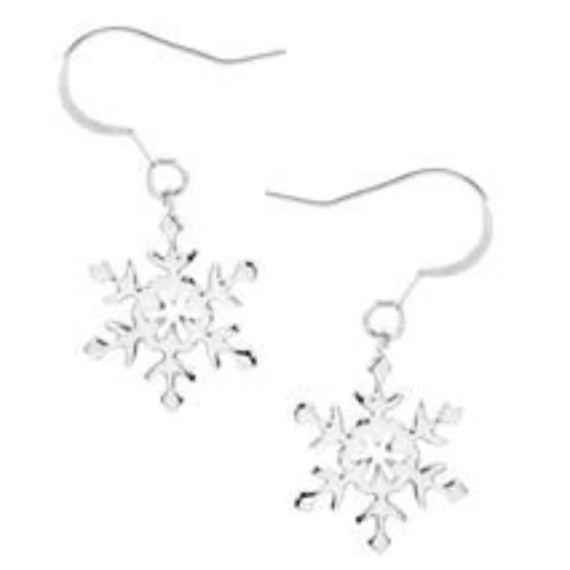 women’s gold stud earrings -Snowflake Stainless Steel Earrings