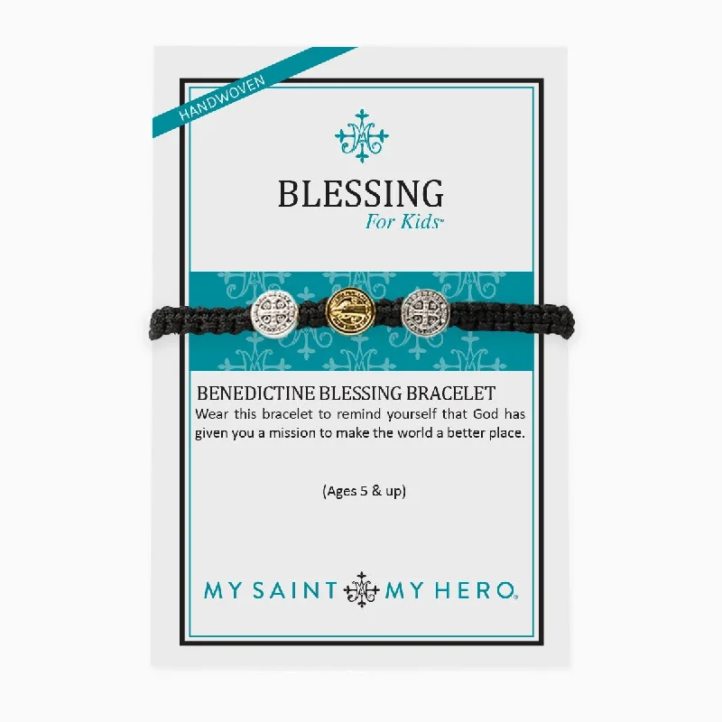 women’s engraved charm bracelets -Blessing for Kids Benedictine Blessing Bracelet