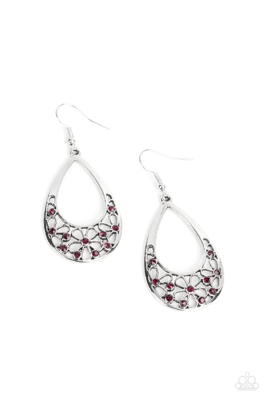 silver earrings for women -Terrace Trinket Purple Earring