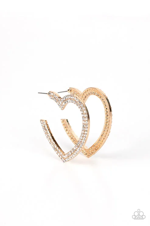 women’s earrings -AMORE To Love Gold Hoop Earring