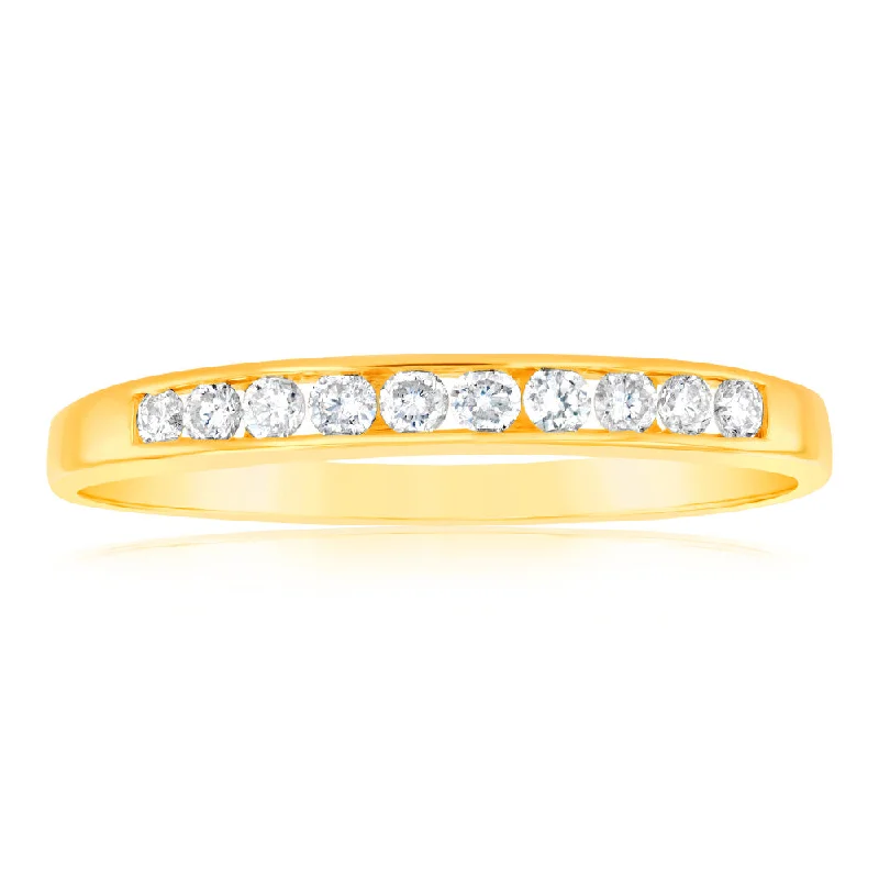 women’s eternity engagement rings -9ct Yellow Gold Divine Diamond Ring