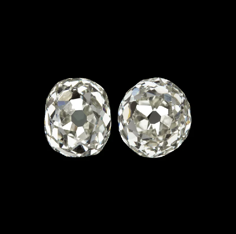 engagement rings for women -0.61ct OLD MINE CUT DIAMOND STUD EARRINGS H-I VS ANTIQUE PAIR LOOSE NATURAL