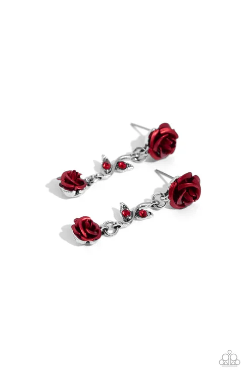 women’s dazzling earrings -Led By The ROSE Red Post Earring