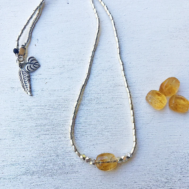 women’s star-shaped necklaces -CITRINE GEMSTONE NECKLACE