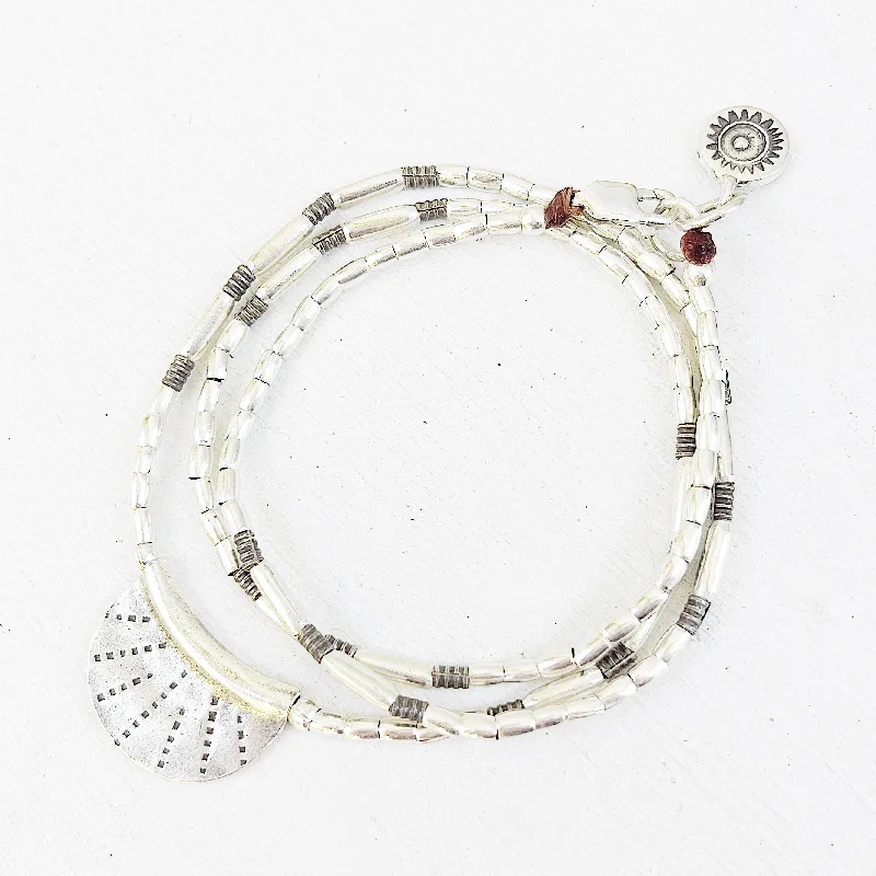 women’s crystal bead necklaces -MOON AND SUNSHINE SILVER BRACELET/NECKLACE WRAP