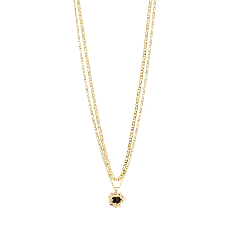 women’s luxury diamond necklaces -ACT necklace 2-in-1 gold-plated