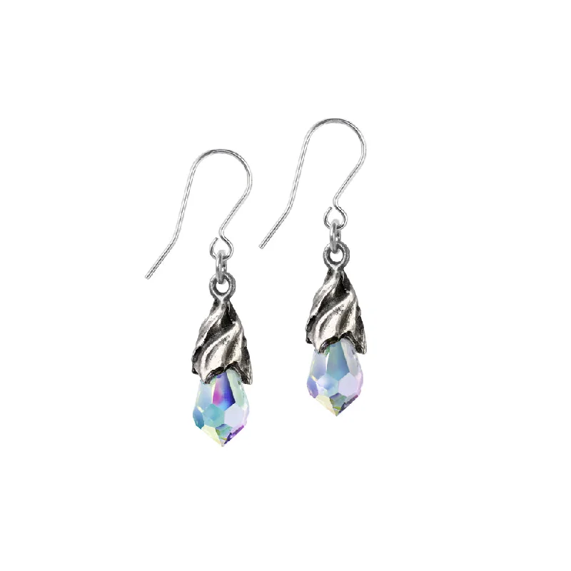 women’s pearl dangling earrings -Empyrean Tear Earrings (Crystal)