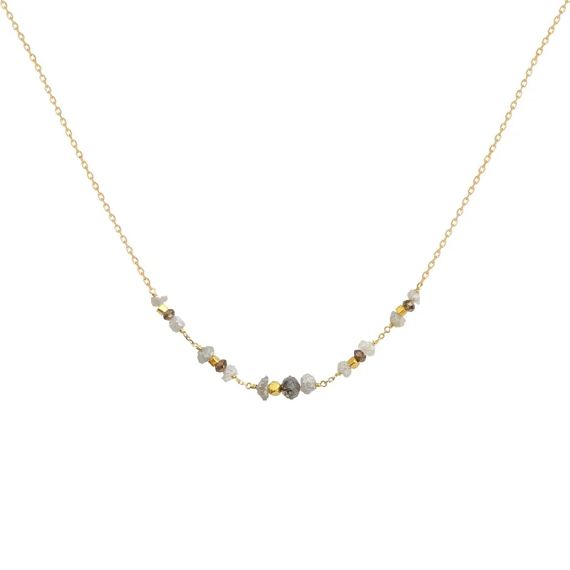 luxury necklaces for women -Rough Diamond Choker Necklace - 18k Gold