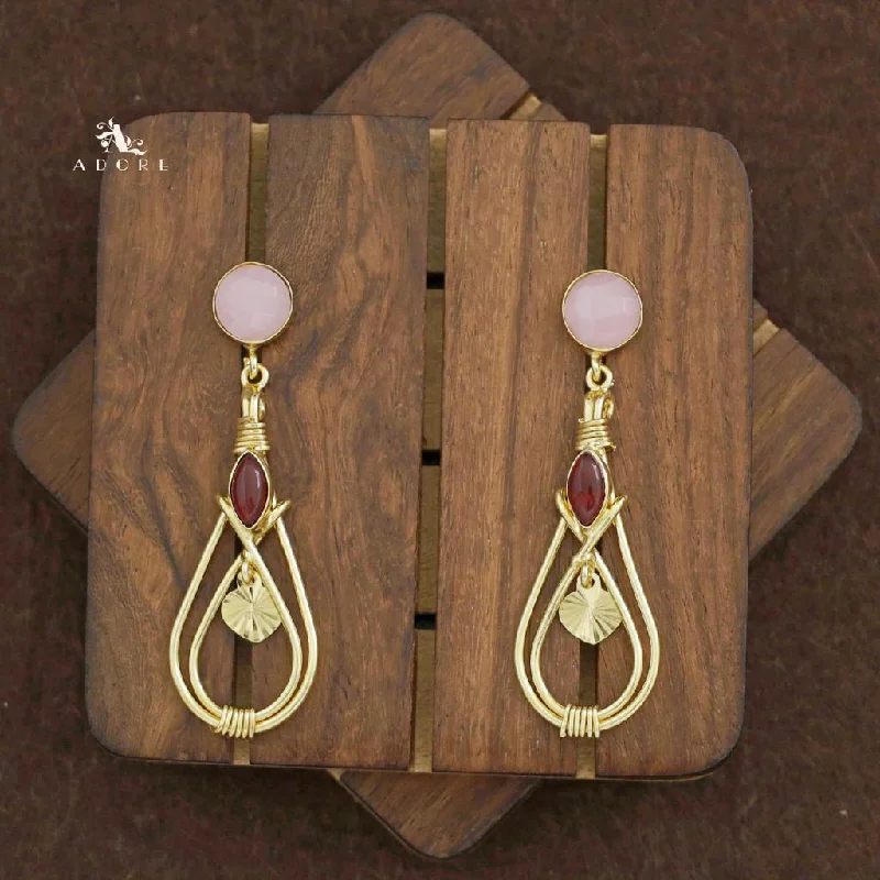 women’s crystal drop earrings -Glossy Round And Ellipse Handmade Earring