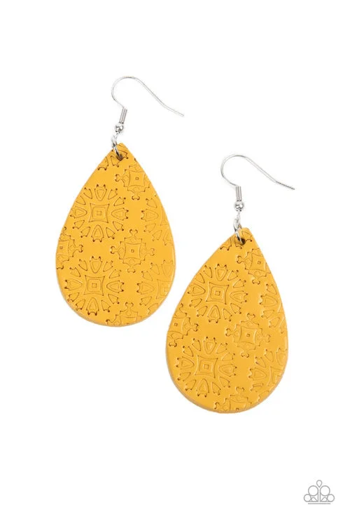 women’s sparkly earrings -Stylishly Subtropical  Yellow Earring