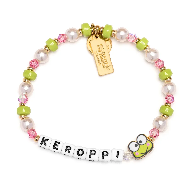 handmade bangles for women -Keroppi x Little Words Project Beaded Bracelet