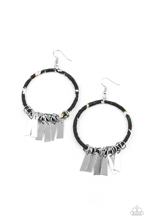 women’s layered earrings -Garden Chimes Black Earring