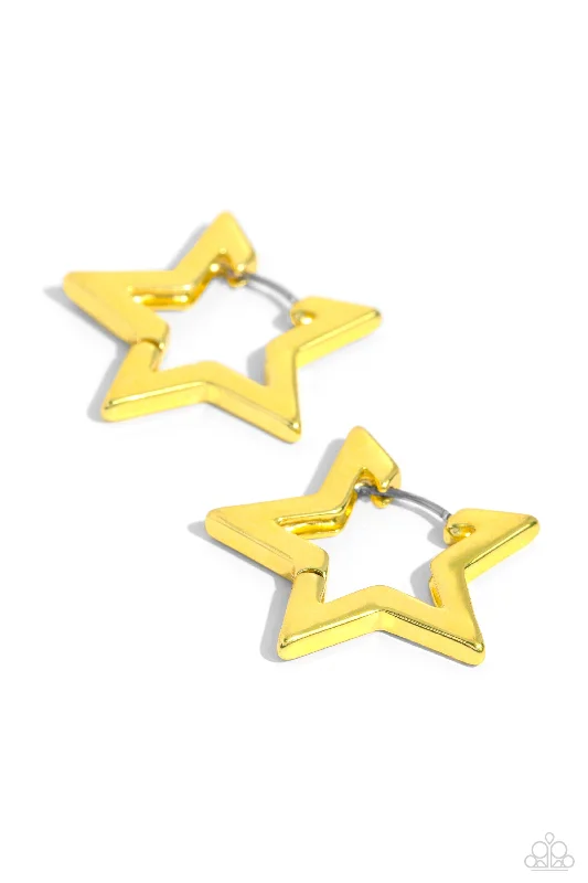 hoop earrings for women -In A Galaxy STAR, STAR Away - Yellow