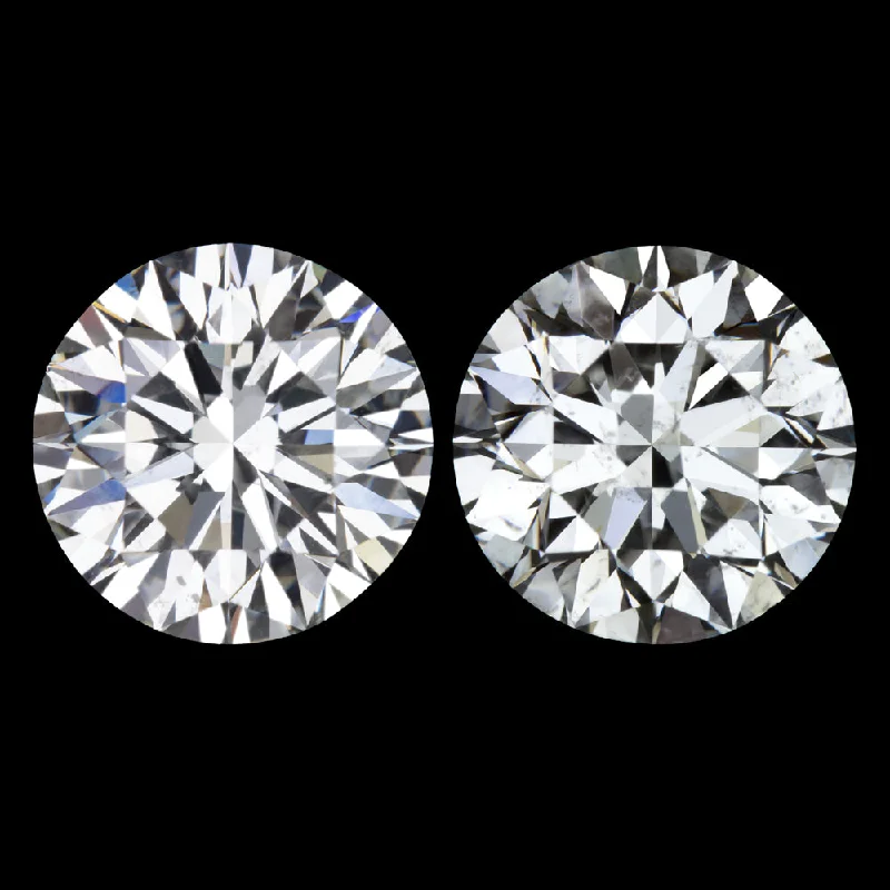 women’s custom birthstone rings -4ct GIA CERTIFIED DIAMOND STUD EARRINGS EXCELLENT ROUND CUT I SI2 NATURAL PAIR