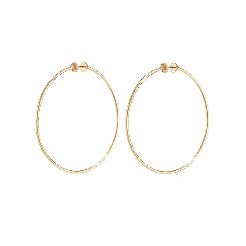 women’s crystal stud earrings -Large Icon Hoops - Gold