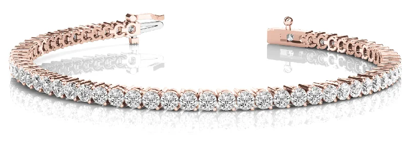 affordable bangles and bracelets for women -10 Carat Rose Gold Diamond Tennis Bracelet