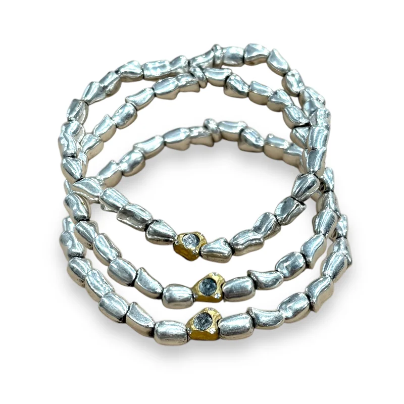 luxury cuff bangles for women -SILVER MILOS MINI NUGGET BRACELETS