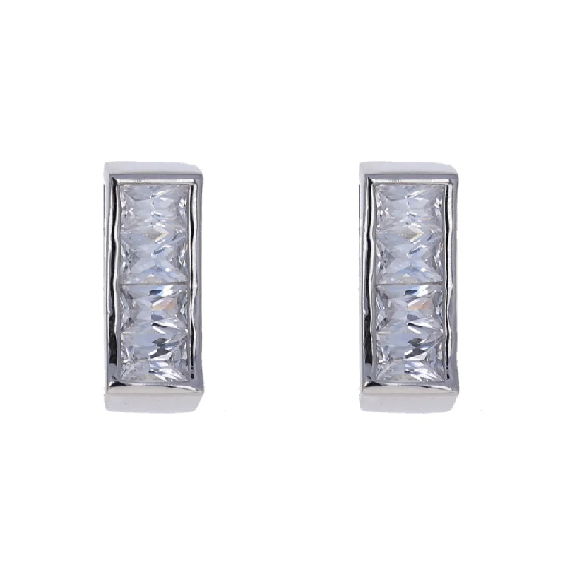 hoop earrings for women -CZ Post Earrings