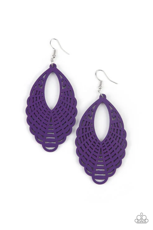 women’s diamond earring sets -Tahiti Tankini Purple Earring