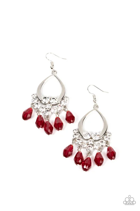 women’s dangle earrings -Famous Fashionista Red Earring