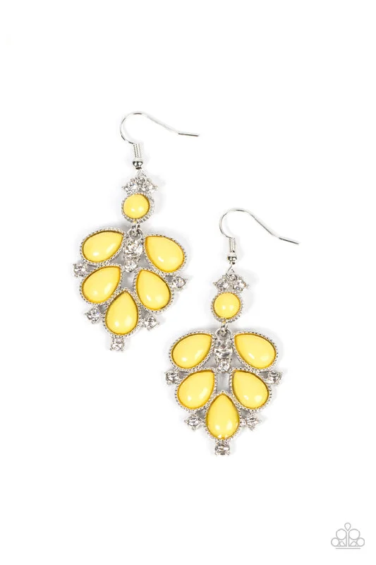 women’s vintage earrings -Transcendental Teardrops Yellow Earring