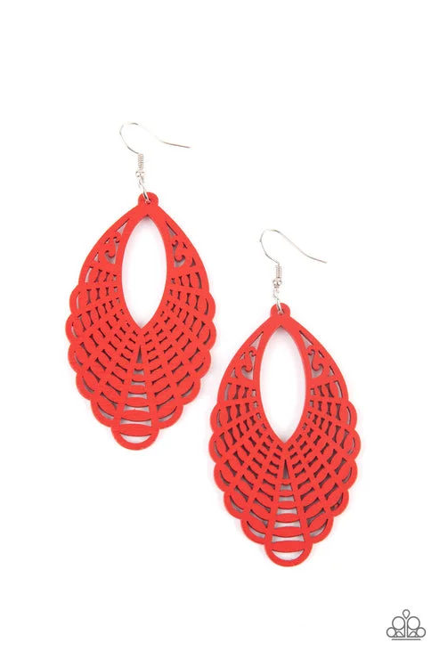 women’s handmade earrings -Tahiti Tankini Red Earring