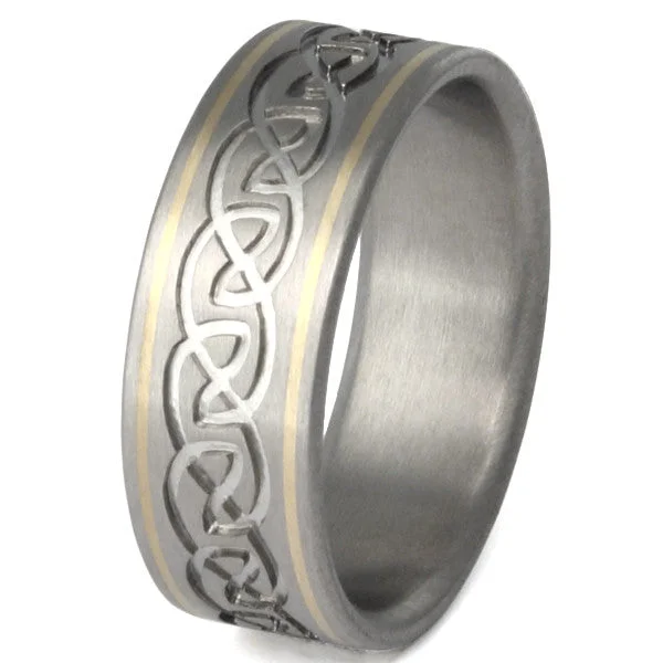 women’s eco-friendly engagement rings -Titanium Irish Celtic Wedding Rings ck21