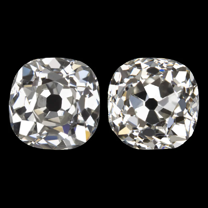 women’s twisted rings -2 CARAT OLD MINE CUT DIAMOND STUD EARRINGS GIA CERTIFIED I SI1 ANTIQUE PAIR 2ct