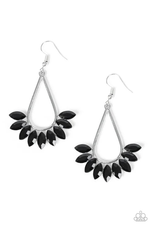 women’s flower earrings -Be On Guard Black Earring