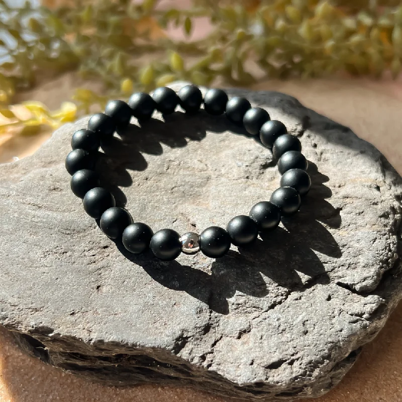 designer bracelets for women -Matte Onyx Elemental Bracelet