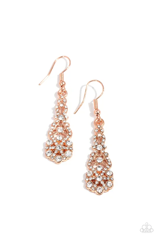 women’s sapphire drop earrings -GLITZY on All Counts - Copper