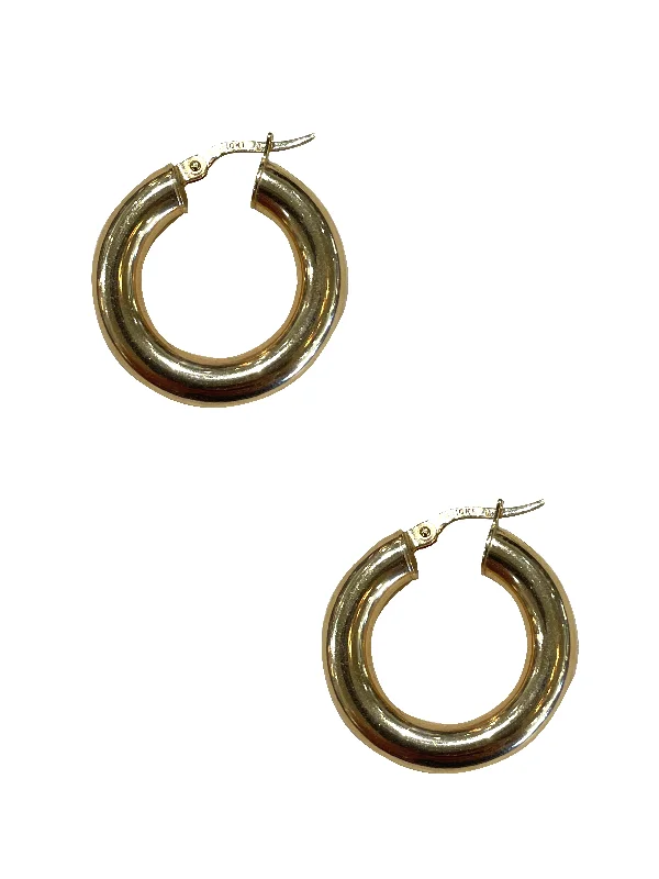 women’s opal drop earrings -10K Gold Thick Hoops