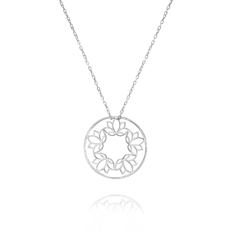 women’s thick chain necklaces -Lotus Multi Medal Necklace