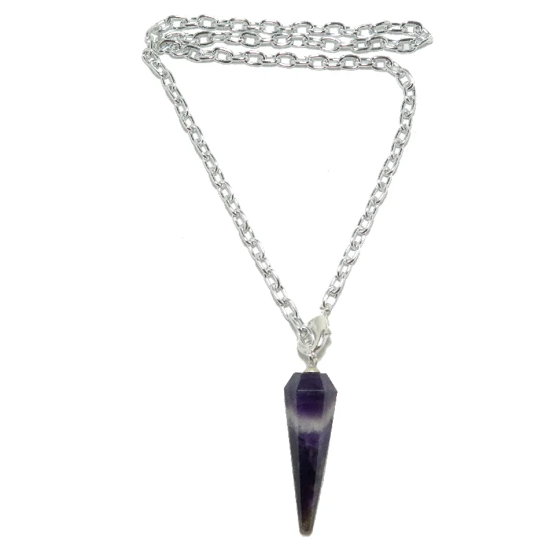 women’s trendy choker necklaces -Amethyst Necklace Purple Pendulum On the Go