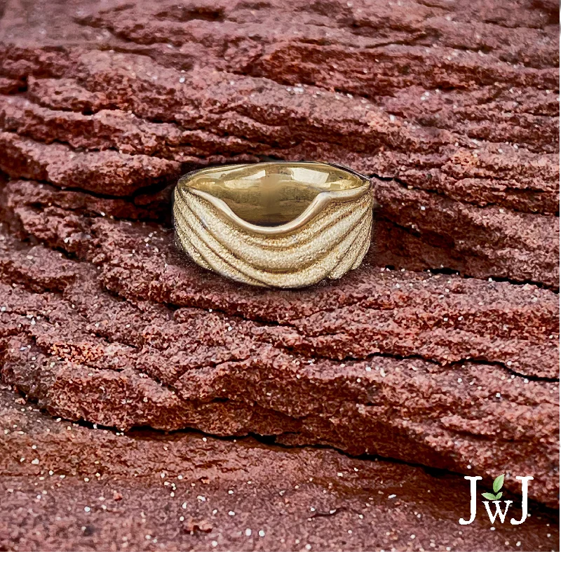 women’s sapphire rings -Ancient Sands Rippling Cradled In The Waves Ring - 14kt gold