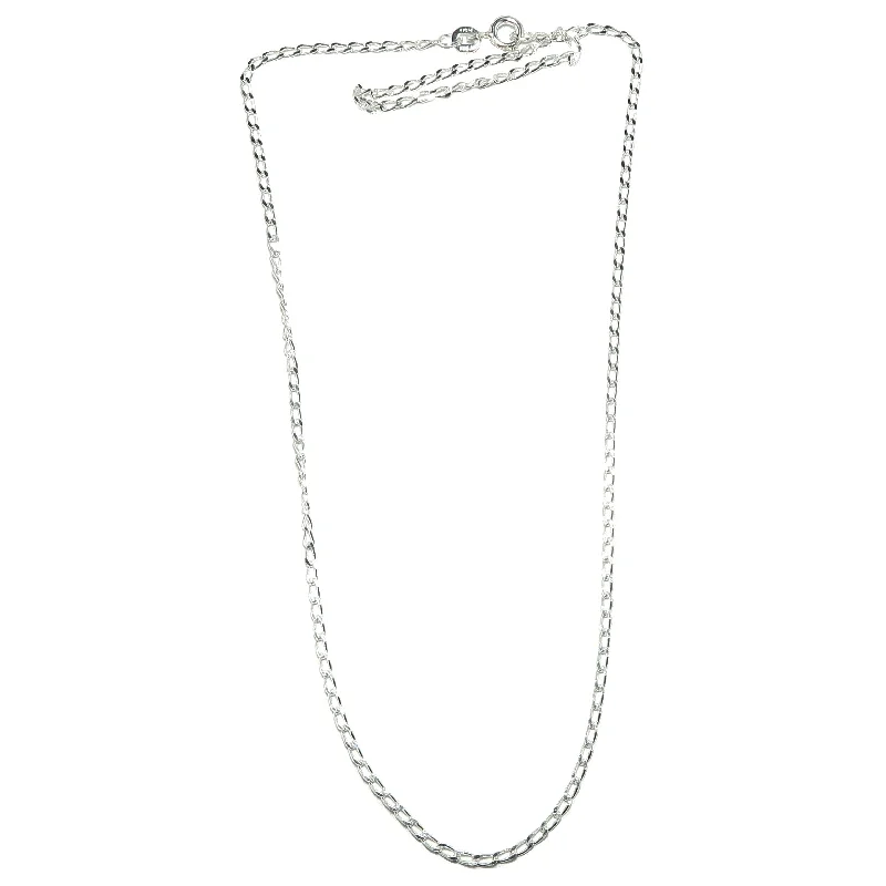 women’s vintage-inspired necklaces -Sterling Silver Chain Necklace Curb Links of Strength