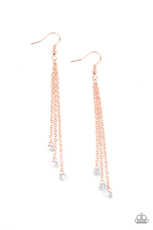 women’s sapphire gemstone earrings -Divine Droplets Copper Earring