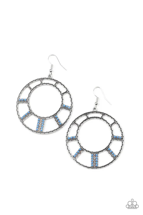 women’s chandelier earrings -Fleek Fortress Blue Earrings