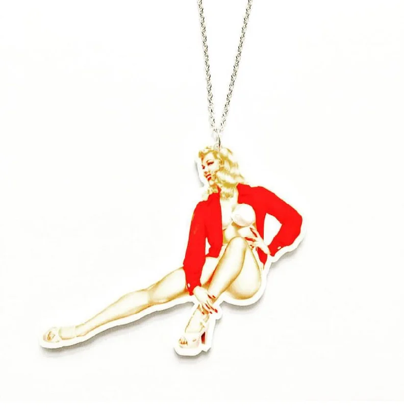 women’s pendant necklaces -Pin Up Girl Pendant Necklace