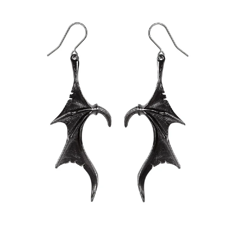 women’s modern earrings -Wing of Midnight Earrings