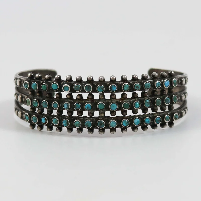 women’s gemstone bracelets -1940s Turquoise Row Bracelet