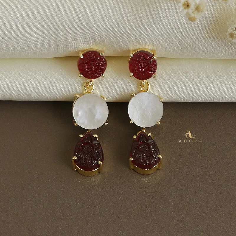 women’s elegant earrings -Cora Carved Quartz Earring