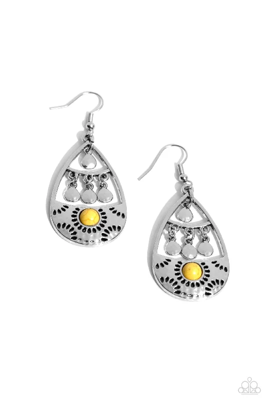 women’s geometric gold earrings -Country Cabana - Yellow