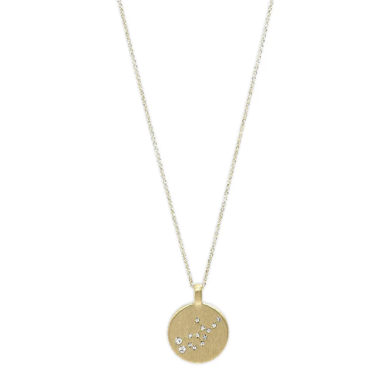 women’s initial necklaces -VIRGO Zodiac Sign Coin Necklace, gold-plated