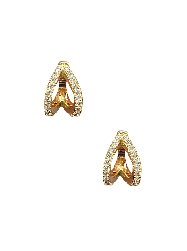 women’s modern earrings -Split Huggies - Gold