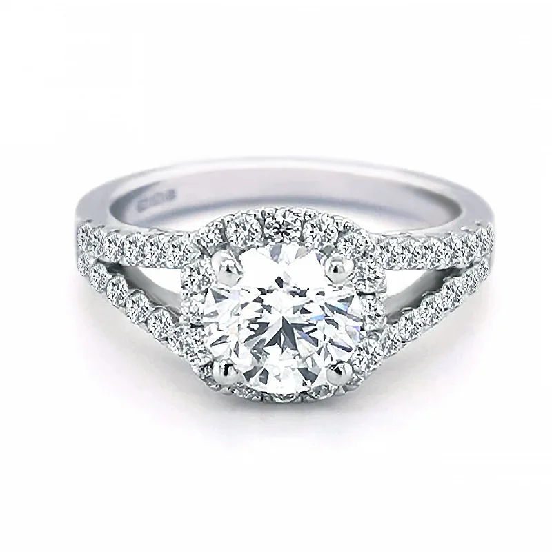 women’s silver solitaire engagement rings -Platinum 1.20ct Round Brilliant Cut Diamond Ring