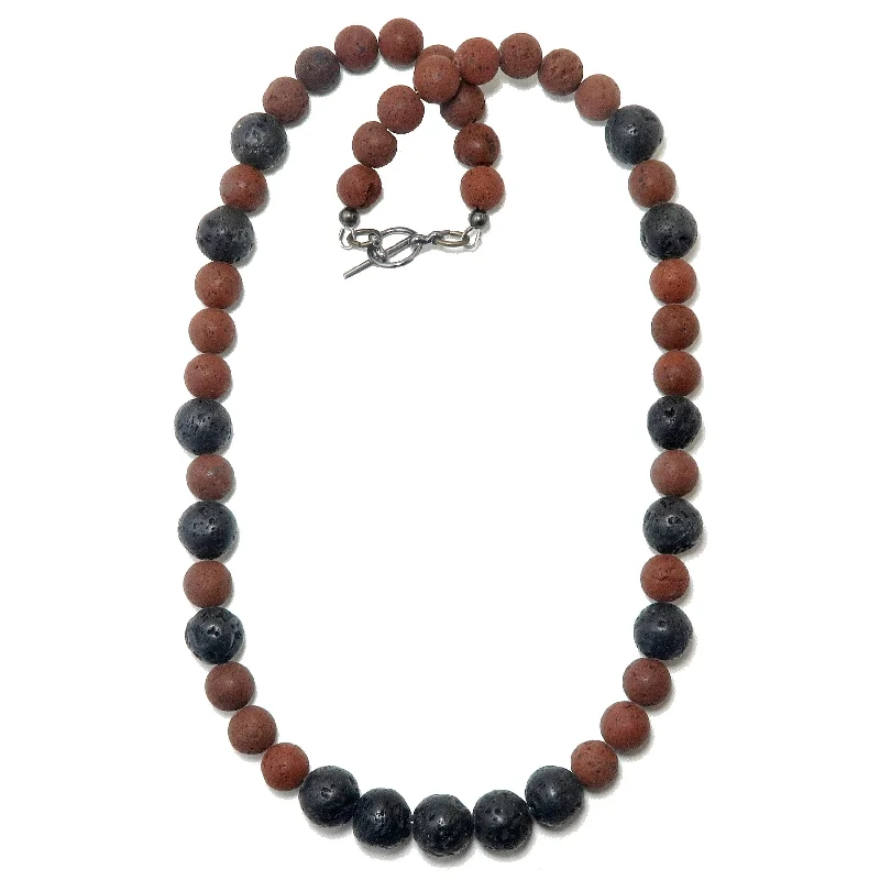 luxury necklaces for women -Lava Necklace Core Confidence Red Black Beads