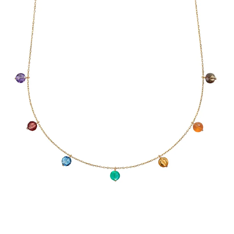 women’s vintage-style necklaces -Rainbow Pop Galaxy Necklace - 18k Gold